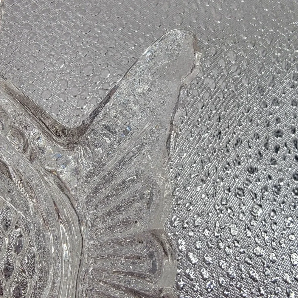 Set Of‎ 3 Clear Glass Fish-Shaped Plates